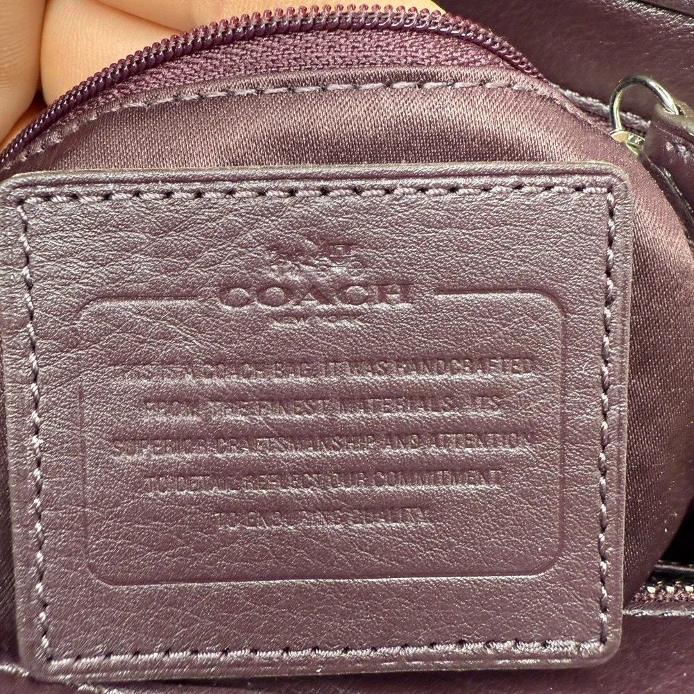 Coach EUC 2014 Deep Plum Purple Leather Shoulder Crossbody Bag | Style F32944